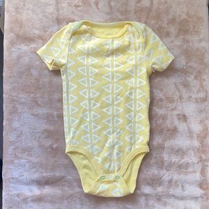Cloud Island Yellow and White Triangle Bodysuit